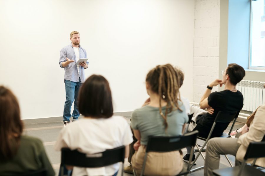 A man providing a training