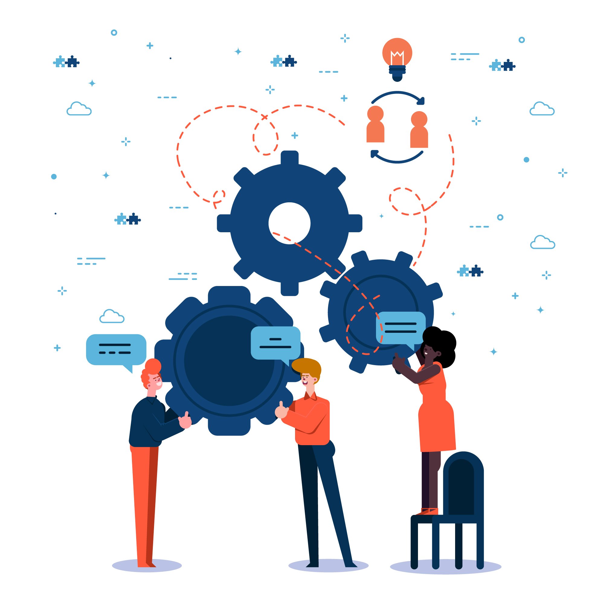 people working together